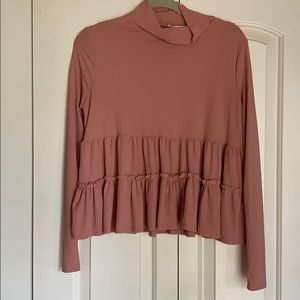 Mock Neck Babydoll Top